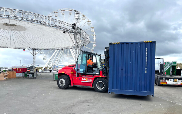 Forklift Truck Moving Container
